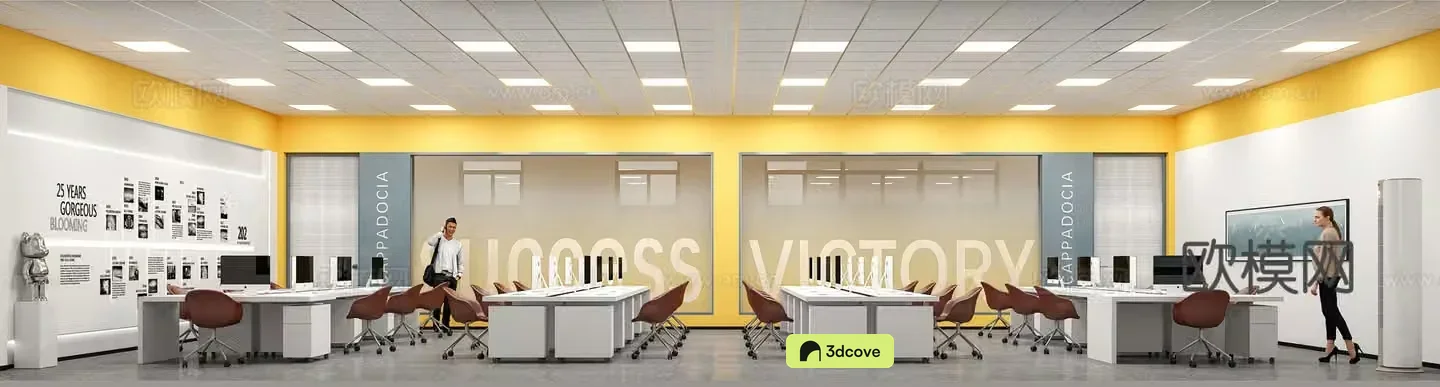 Modern employee office area open office