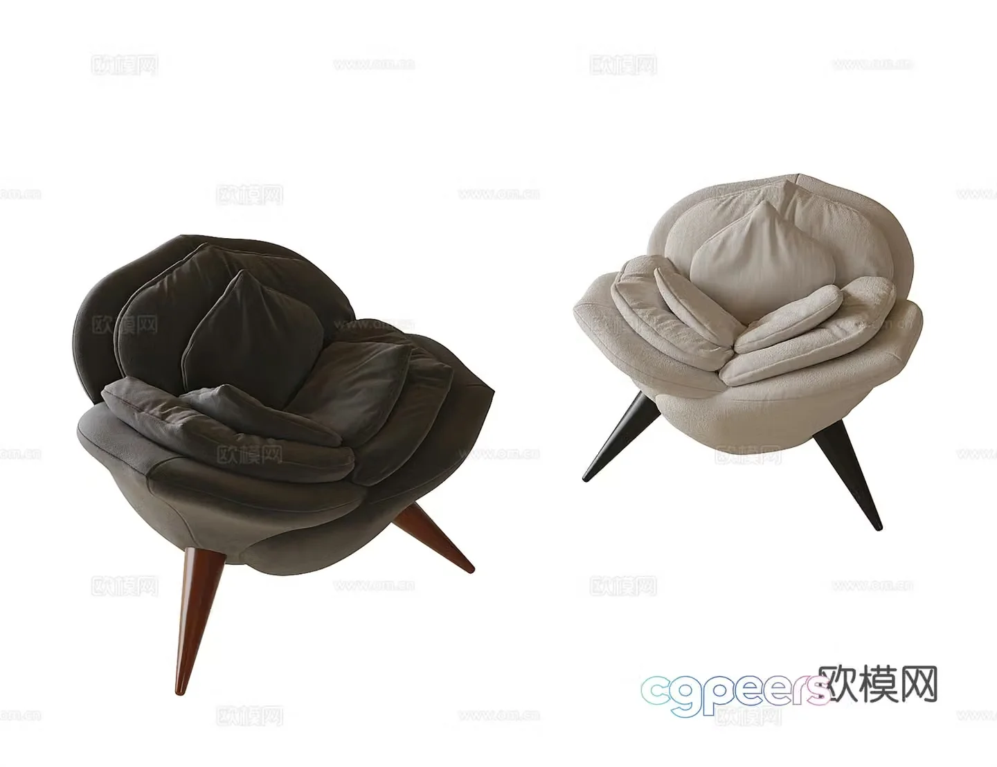 Modern casual chair single chair sofa stool 3d model