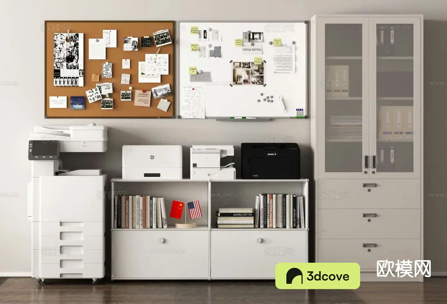 Office supplies printer file cabinet information cabinet whiteboard
