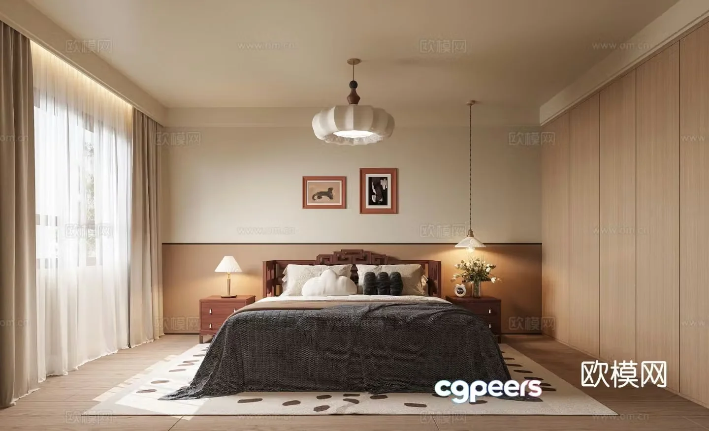 Medieval style bedroom master bedroom 3d model