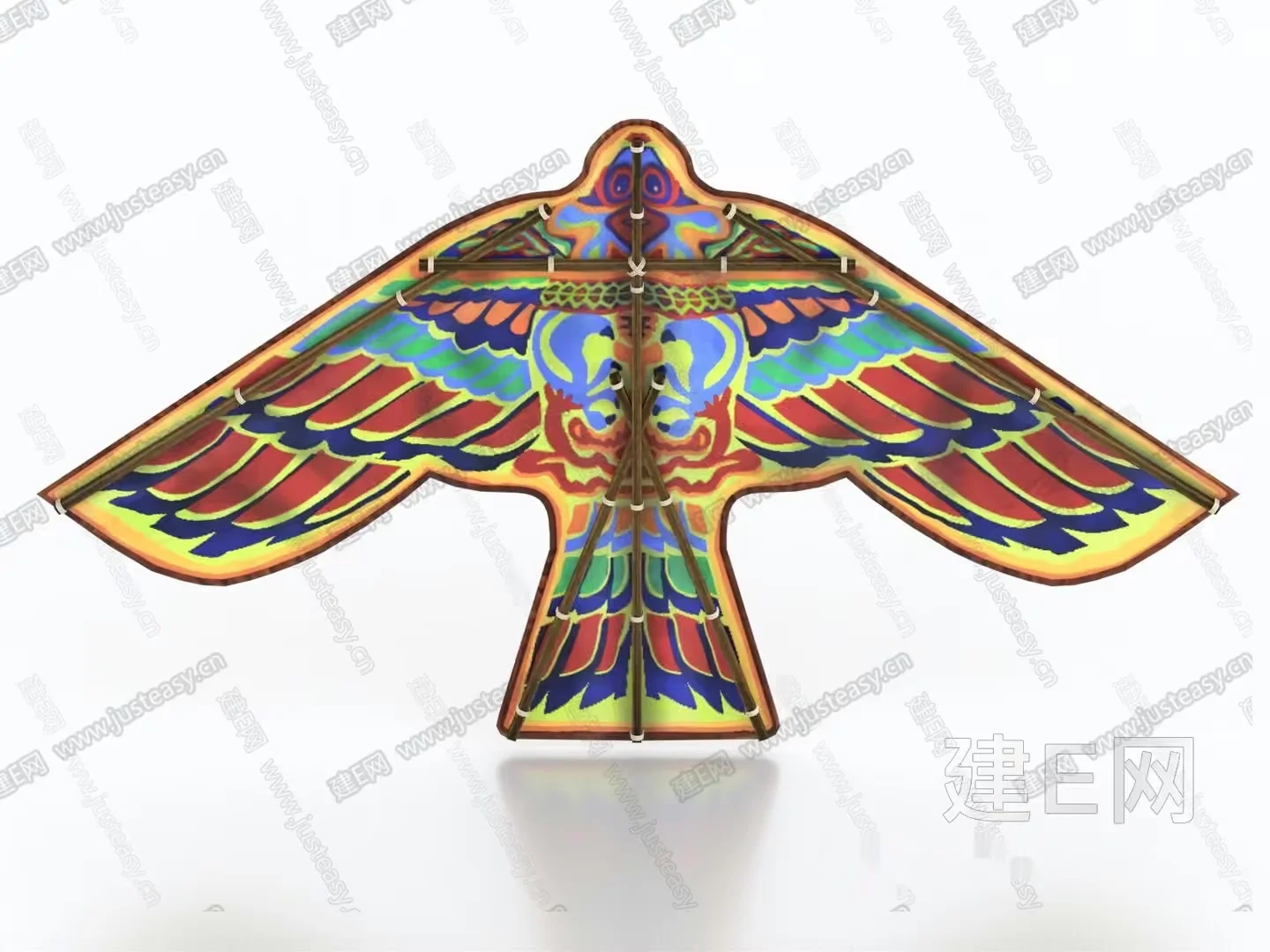 The Single Main Subject Is A Colorful Bird-Shaped Kite 3D Model – 10556 – VRAY Render