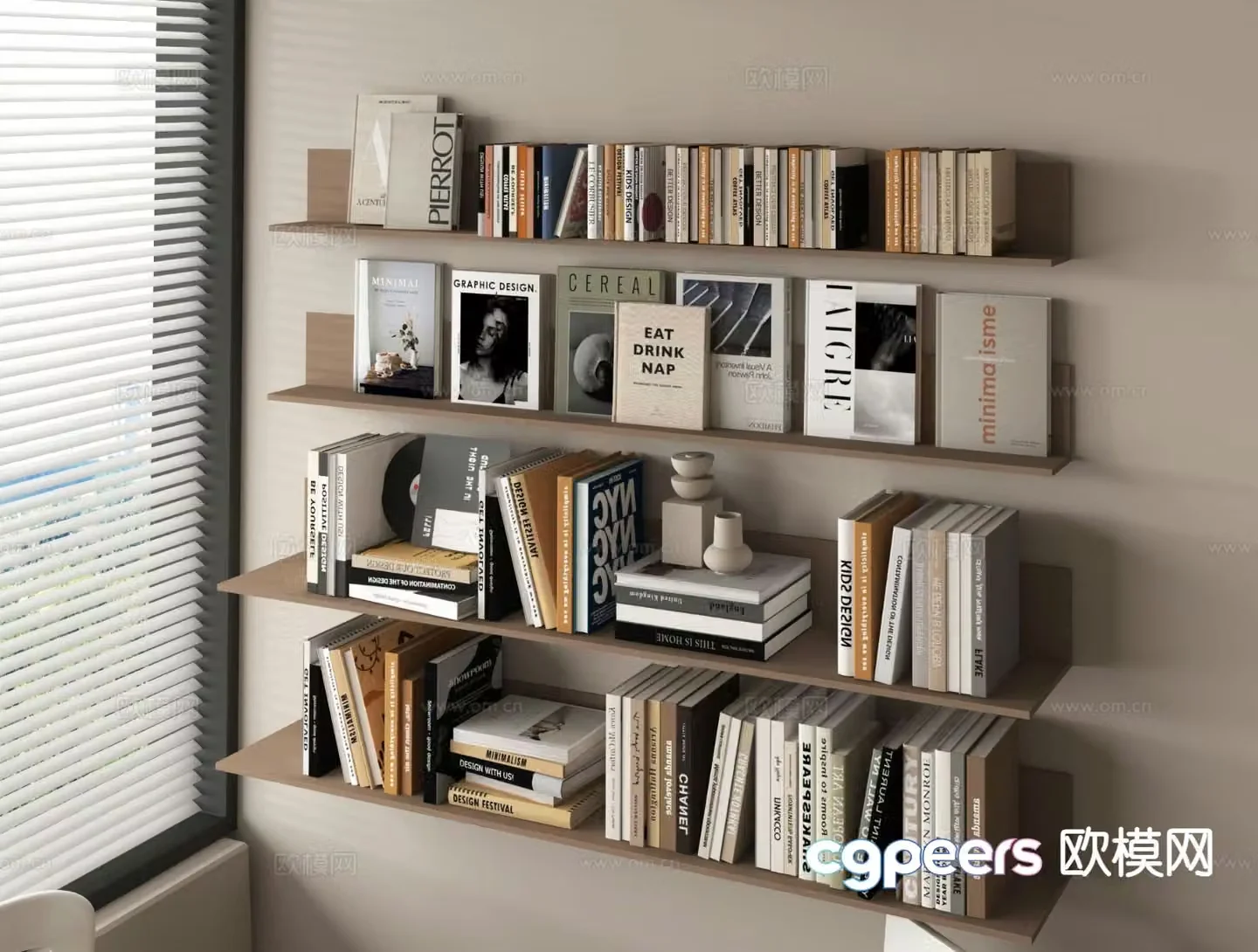 Modern books books book ornaments 3d model