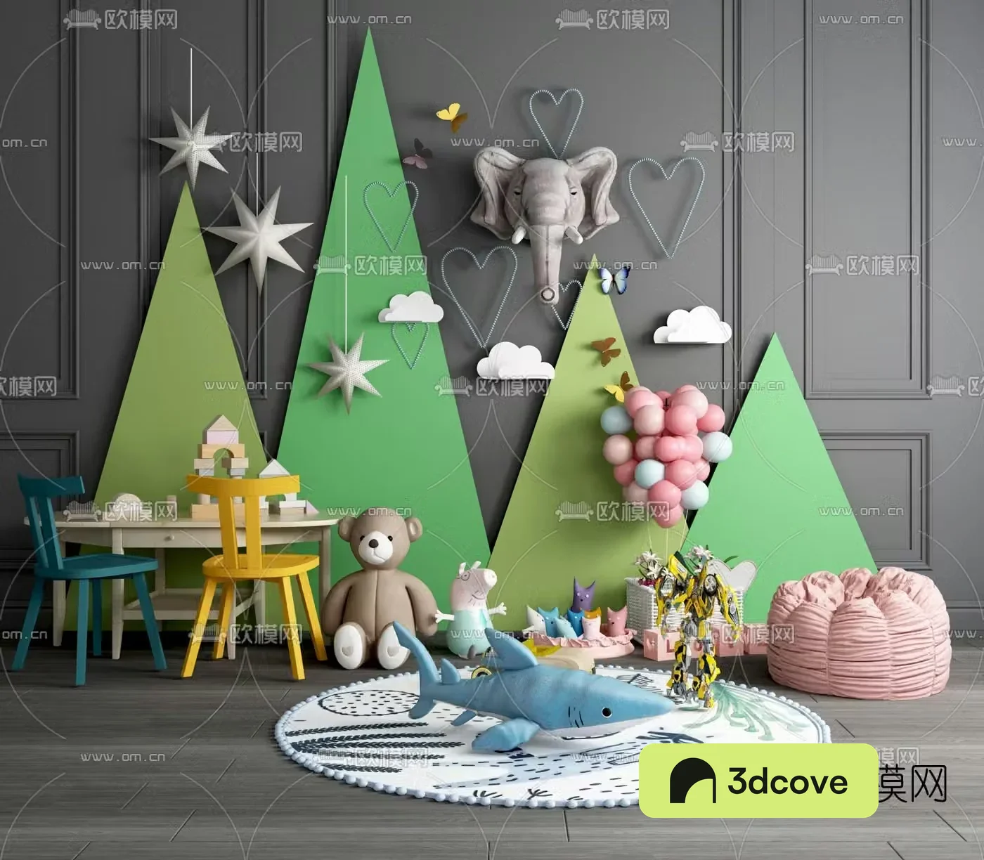 Modern toy doll children’s table and chair