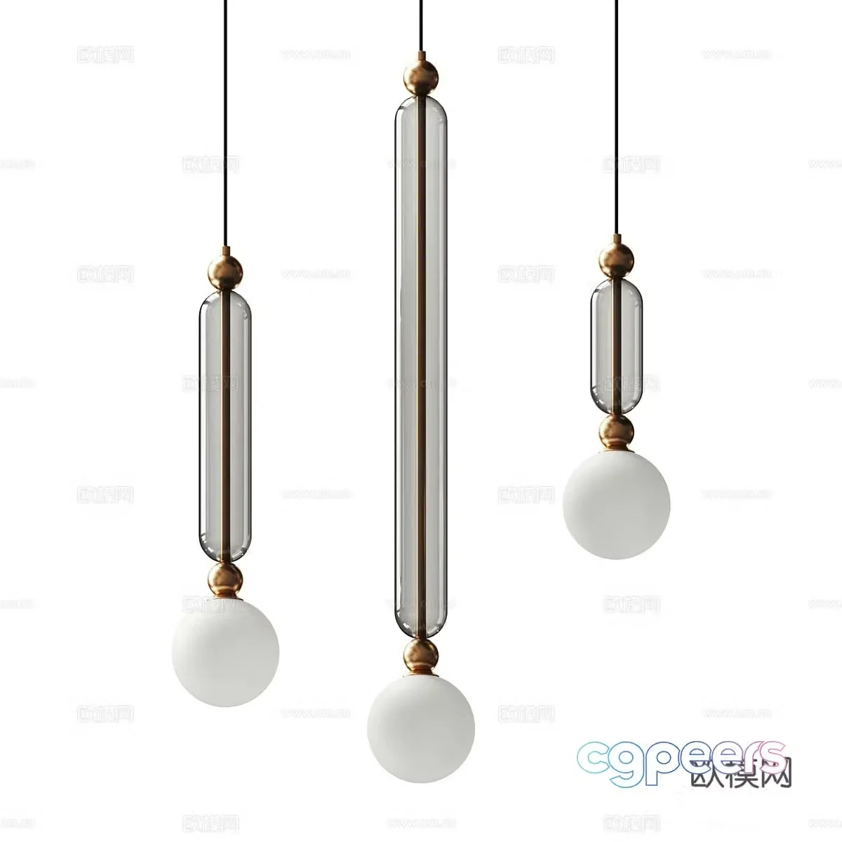 New Chinese style light luxury decorative chandelier 3D model
