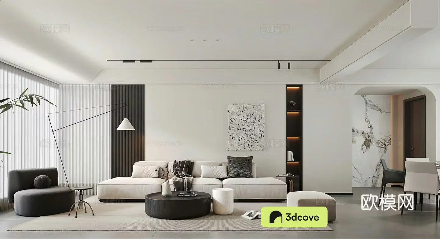 Modern minimalist style dining room modern sofa coffee table combination dining bar sideboard dining chair dining