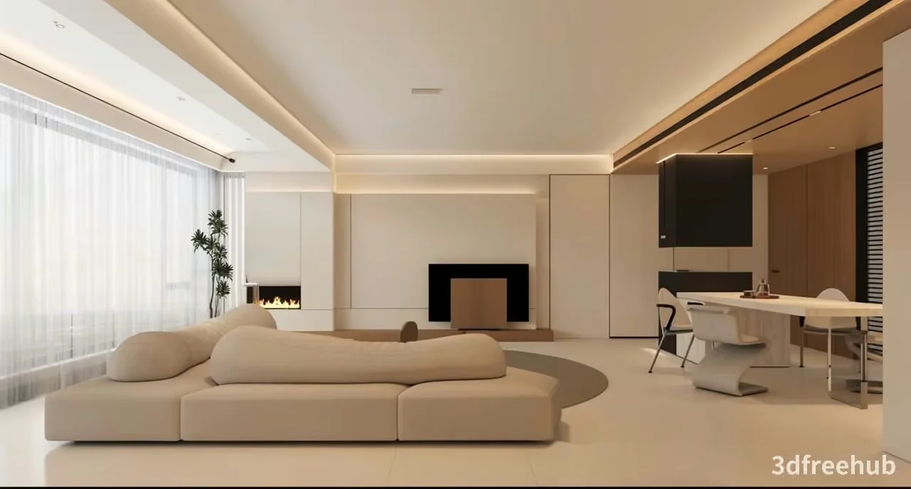 Modern Living Room 3D Model – 20901 – VRAY Render
