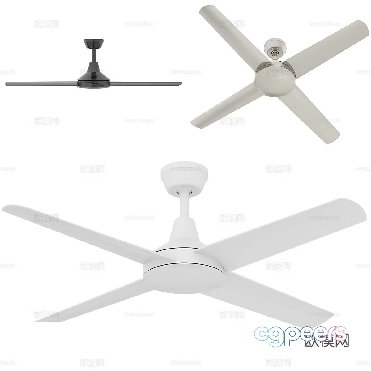 Modern Italian minimalist fan light 3d model