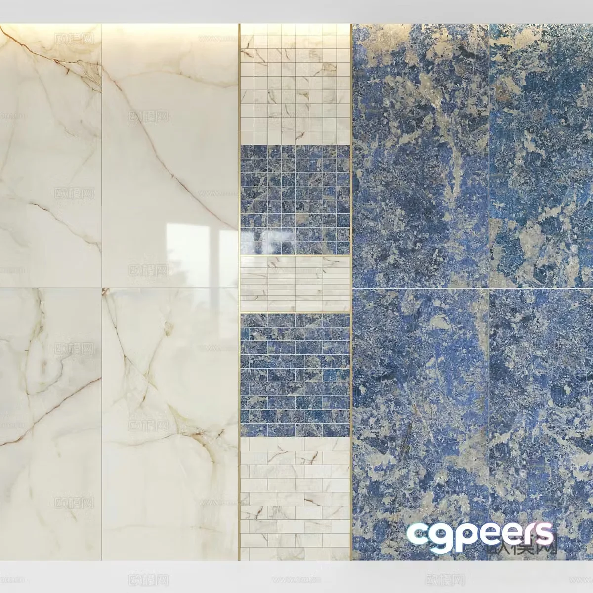 Marble tiles rock slabs 3d model