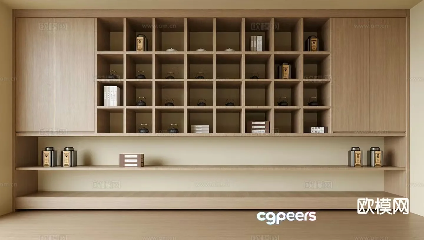 New Chinese style tea cabinet 3d model