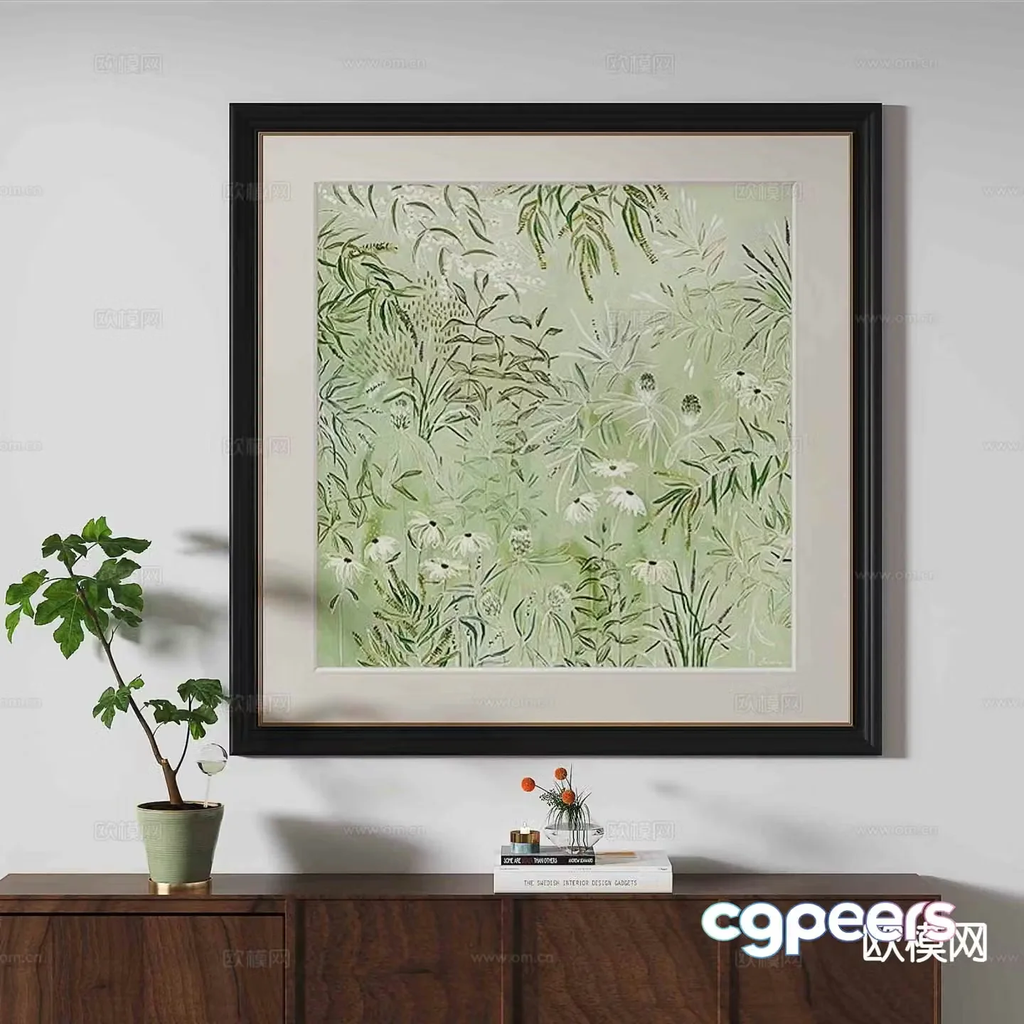 French hanging painting decorative painting 3d model