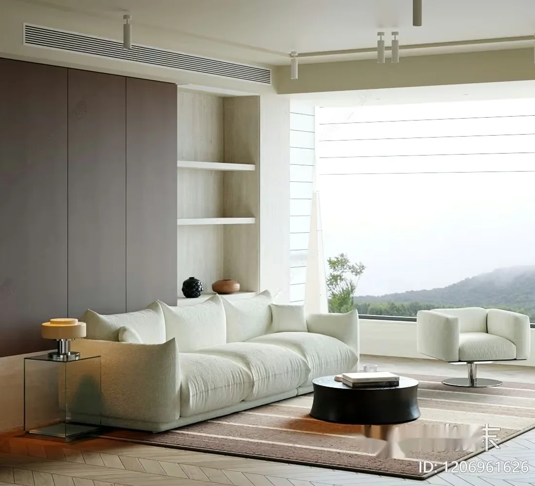 Modern Living Room 3D Model – 7347 – VRAY Render