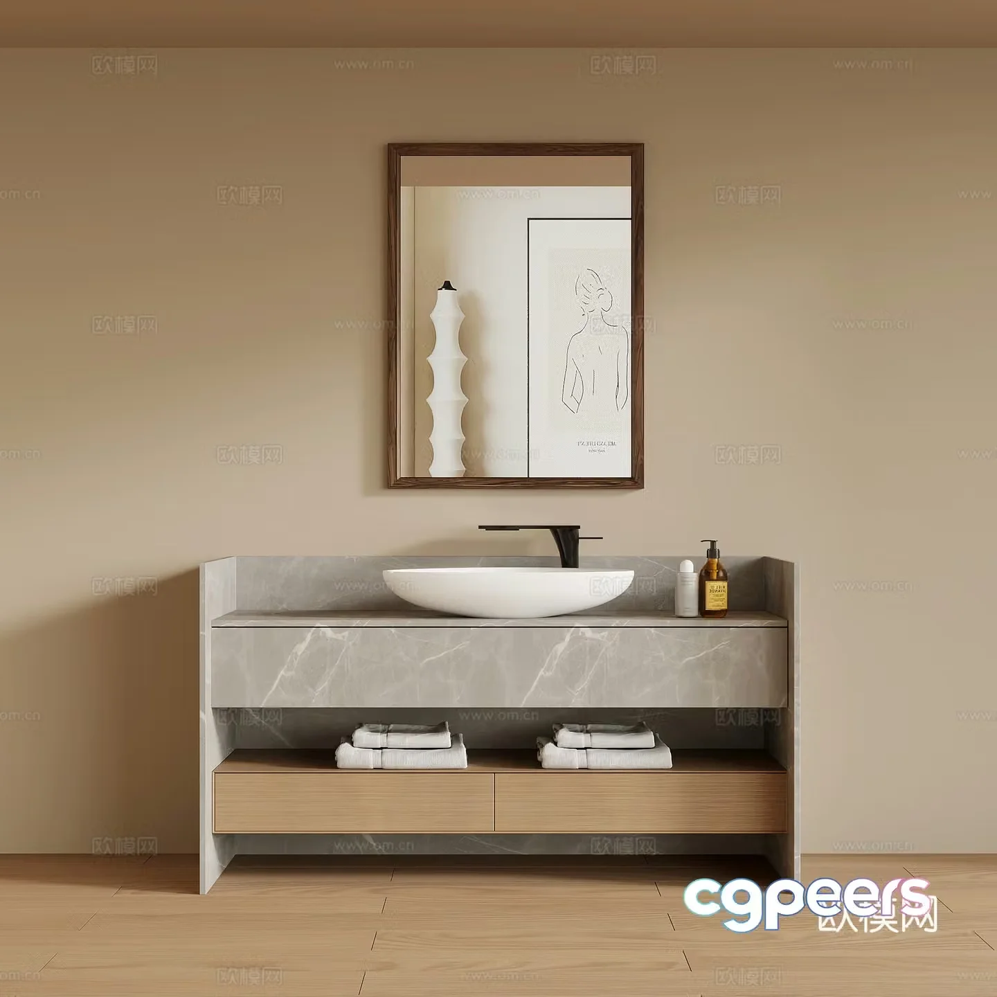 Bathroom cabinet modern bathroom cabinet bathroom 3d model