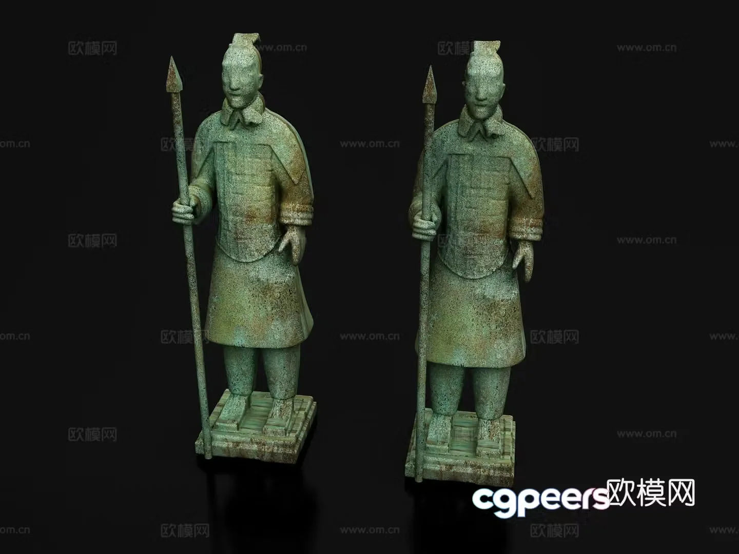 Terracotta Warriors Qin Dynasty pottery antique cultural relics sculpture combination statues burial objects portraits 3D models