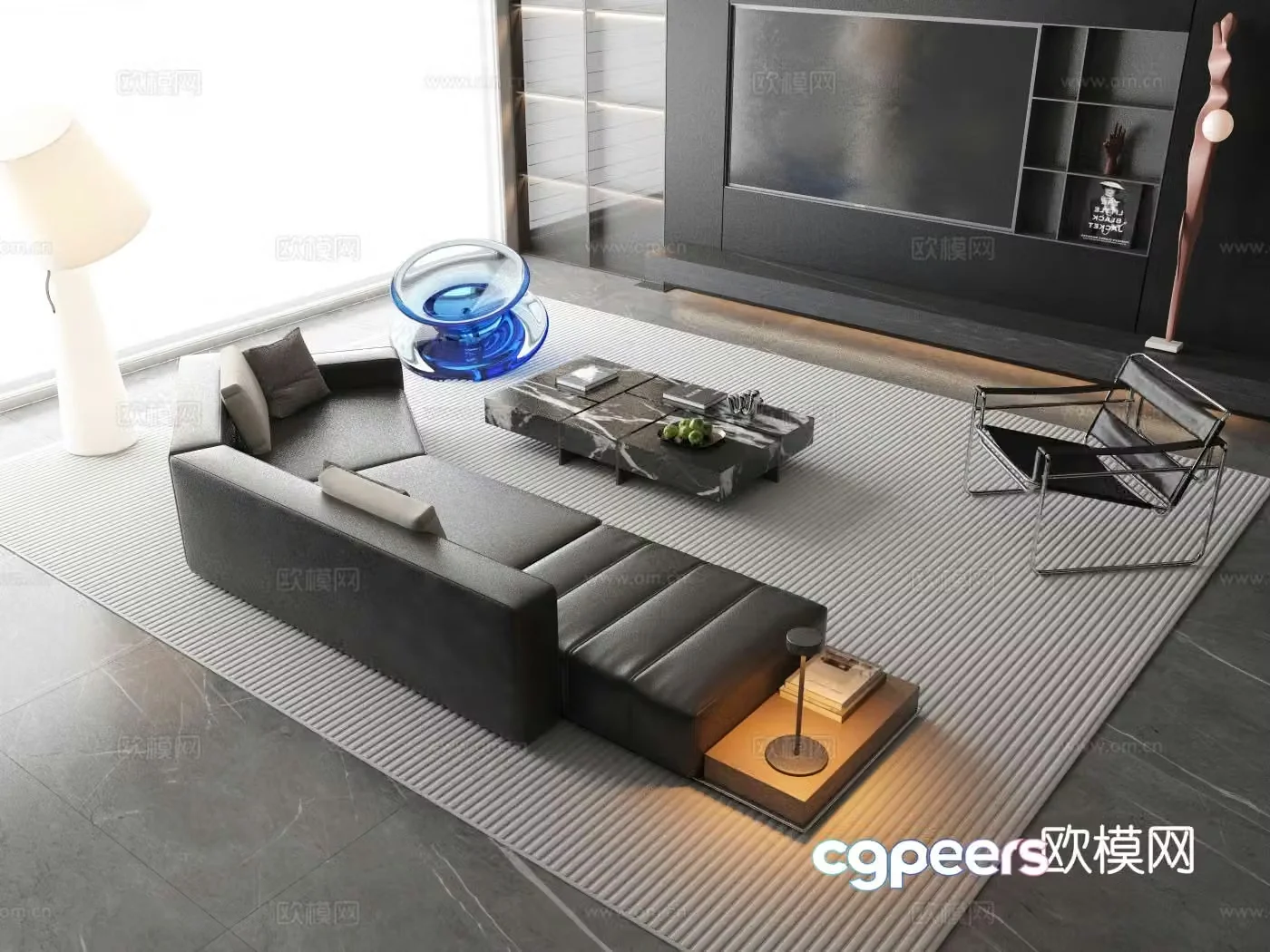 Modern sectional sofa 3d model