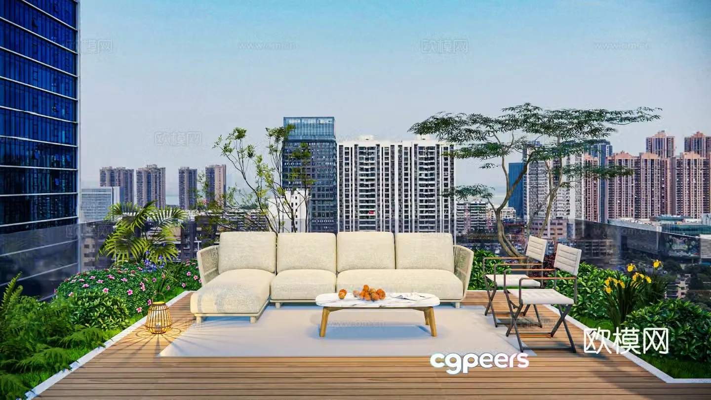 Outdoor sofa modular sofa patio sofa 3d model