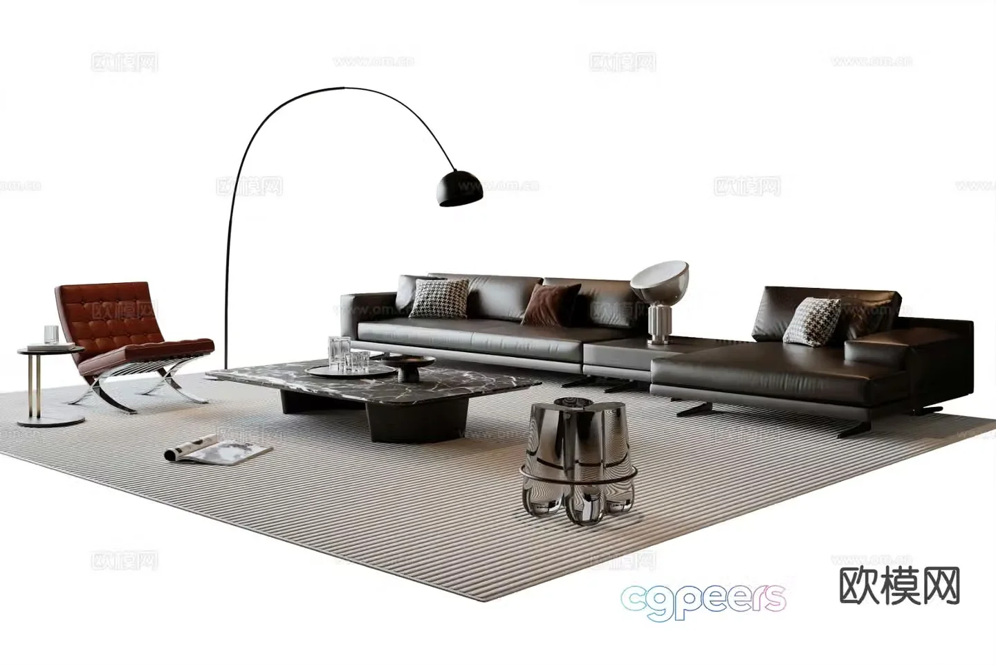 Italian sofa combination 3d model