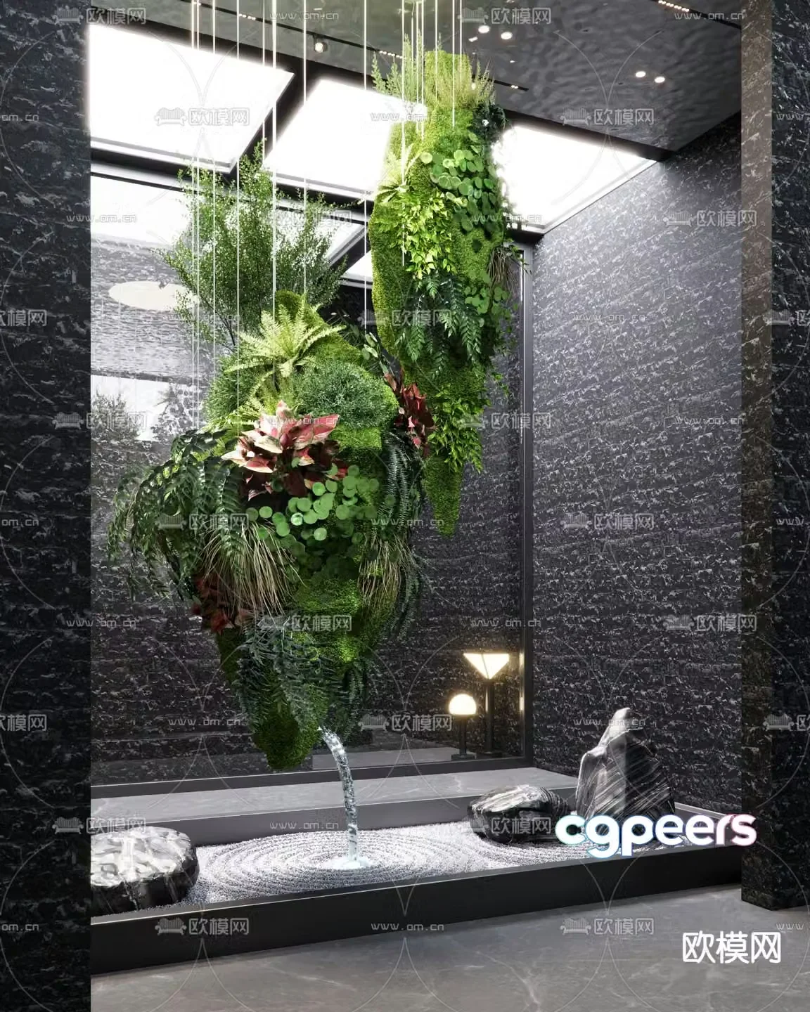 Indoor device landscaping hanging plant landscaping 3d model