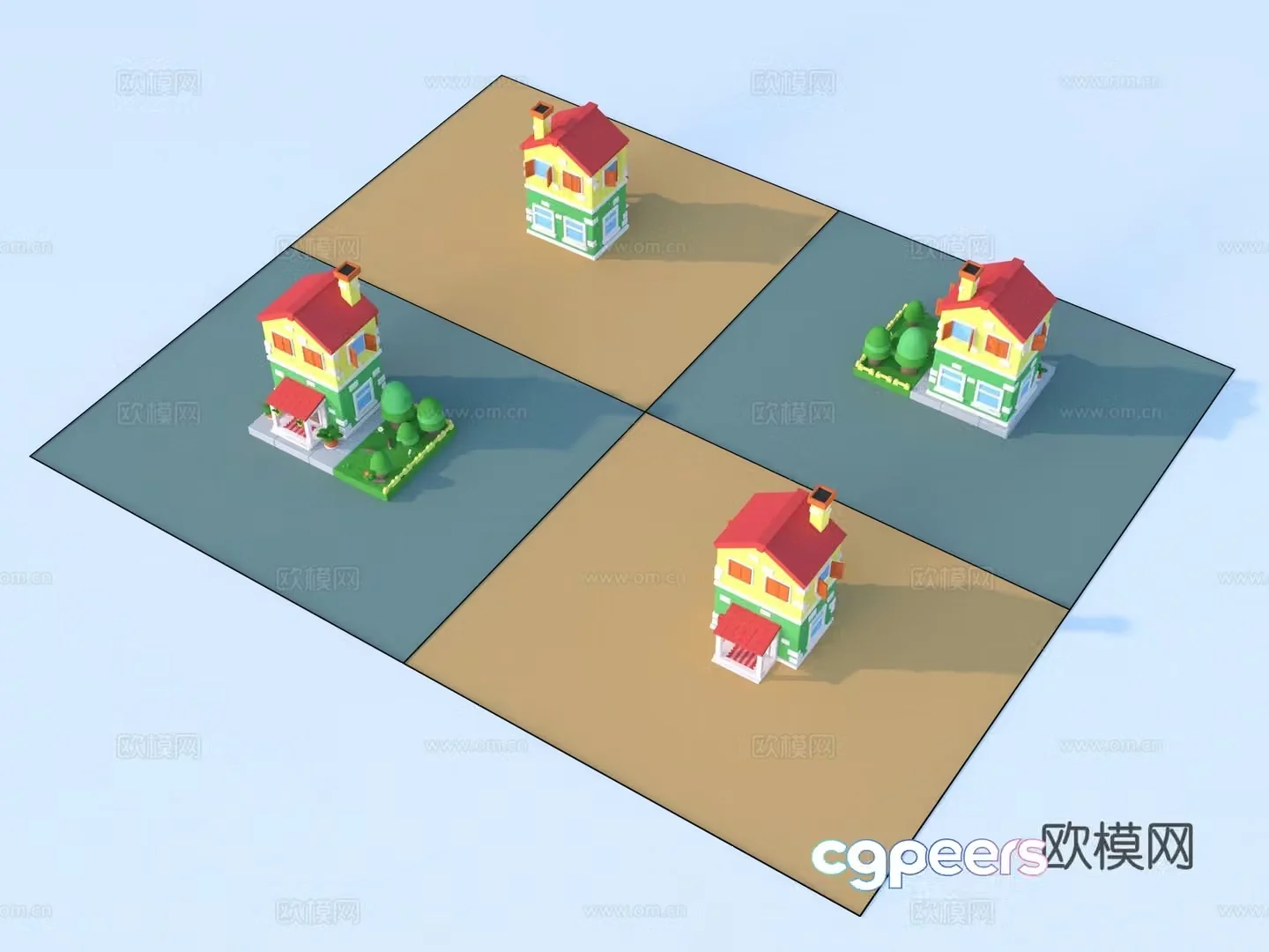 Cartoon toys Architecture Sketch 3d Model