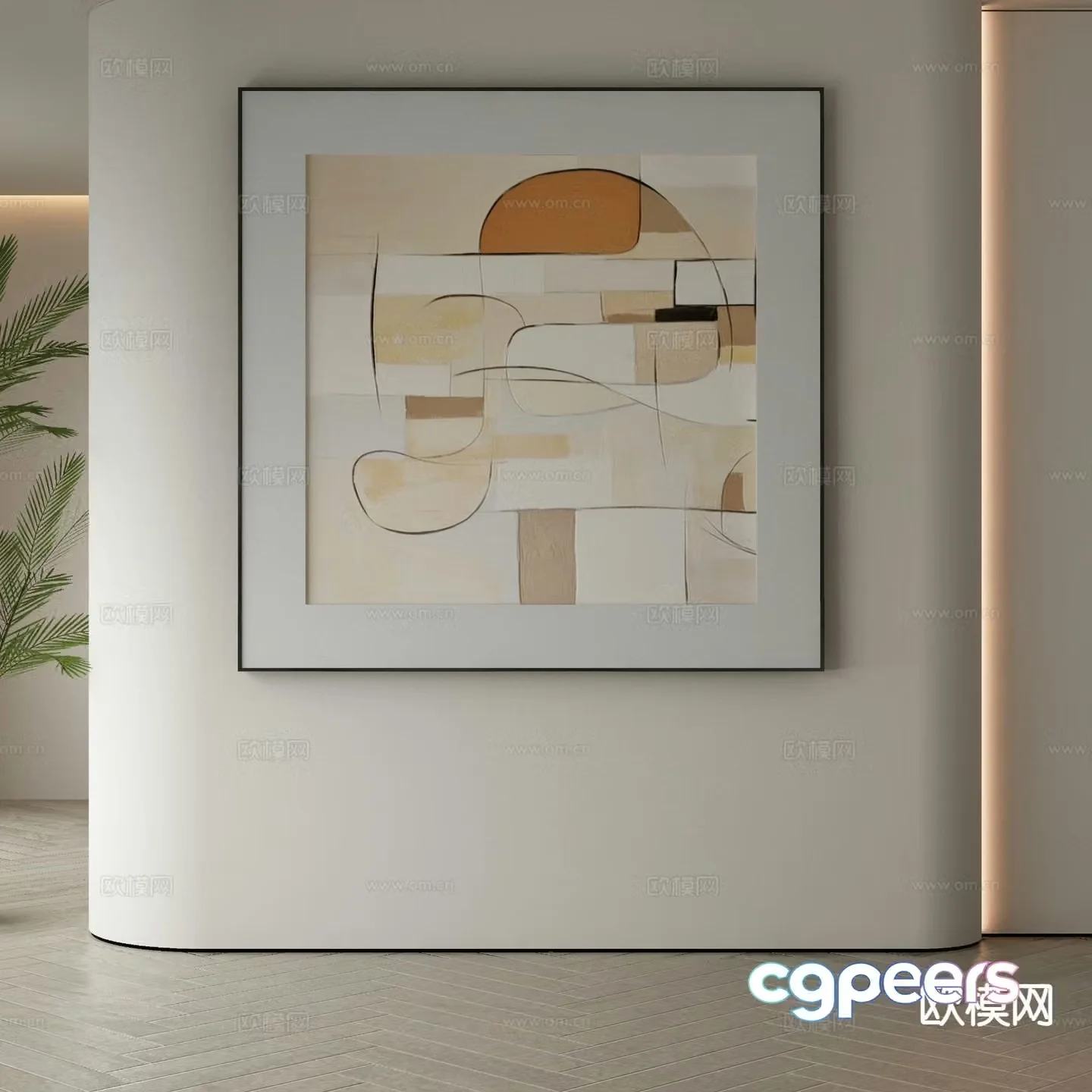 Modern art painting texture painting decorative painting 3d model