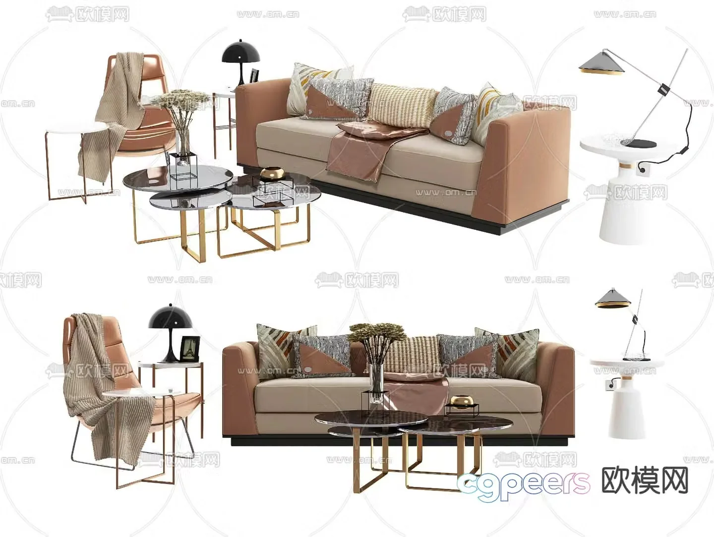 Modern leisure sofa leather sofa 3d model