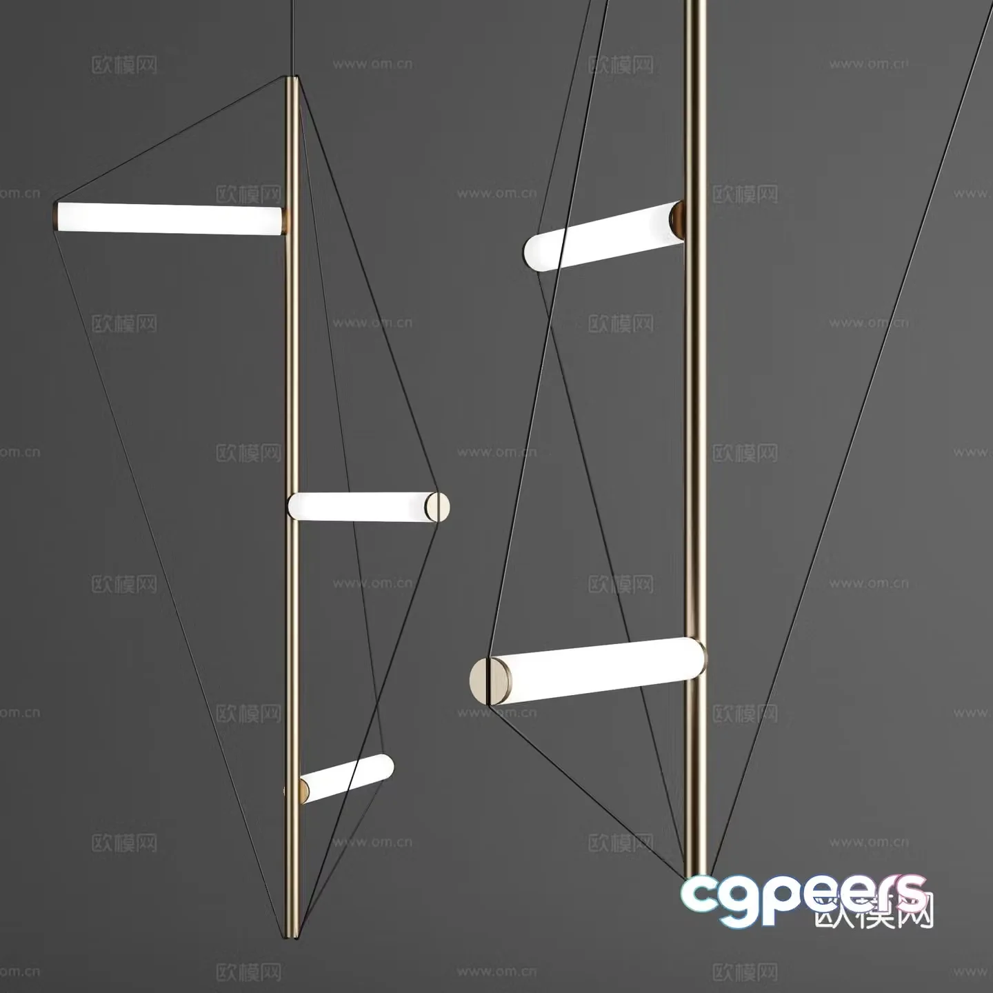 Modern Italian minimalist decorative chandelier 3d model
