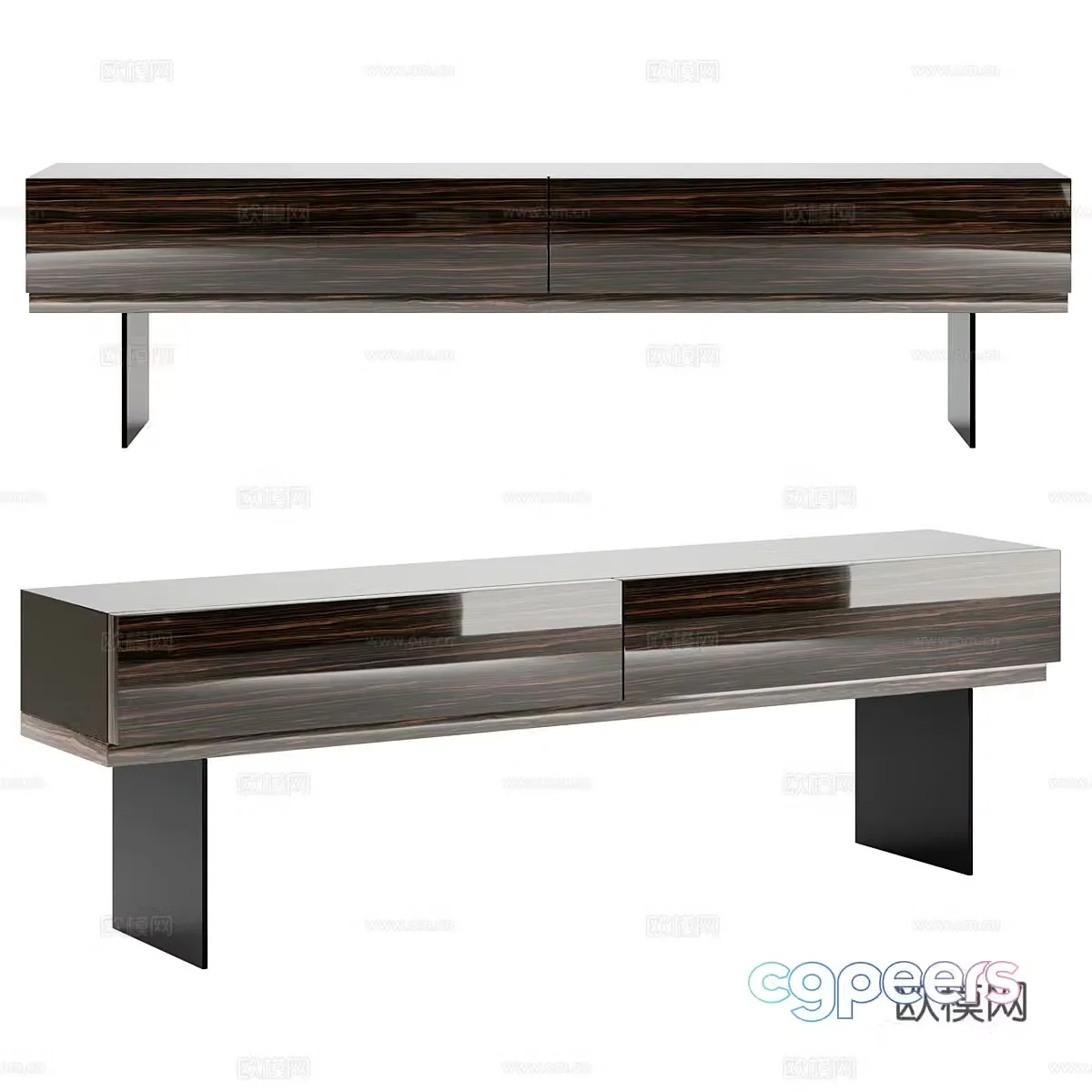Modern Italian minimalist TV cabinet 3D model