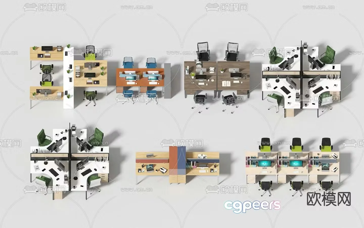 Modern office booth 3d model