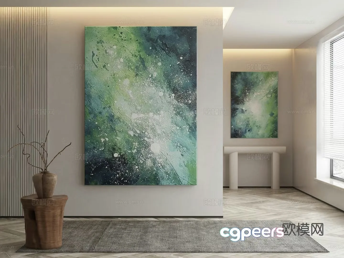 Modern Wasabi Hanging Painting Oil Painting 3D Model