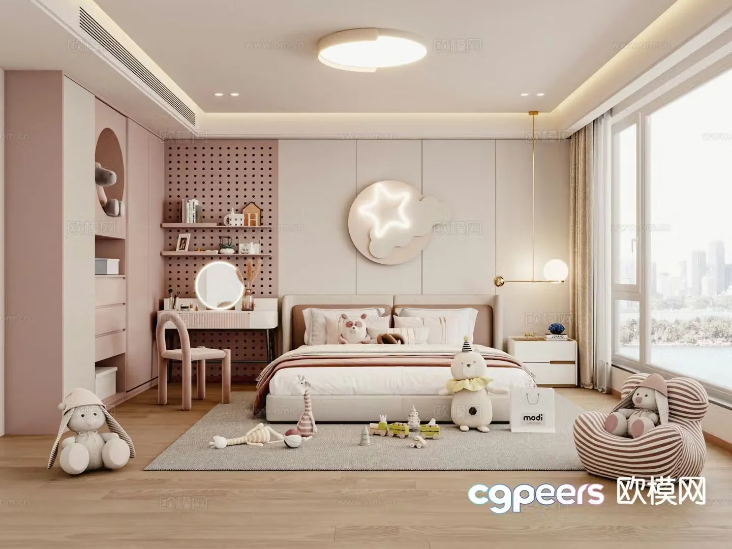 Cream style girl’s room children’s room child’s room 3d model