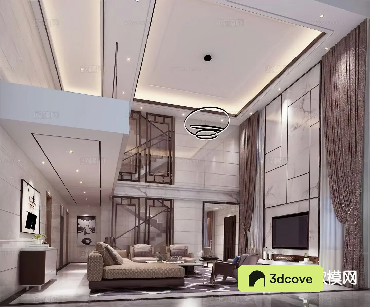 European style villa living room