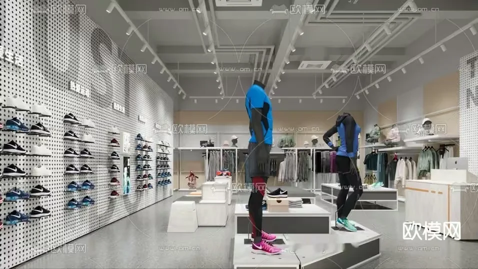 Modern Sports Store 3D Model – 7802 – VRAY Render