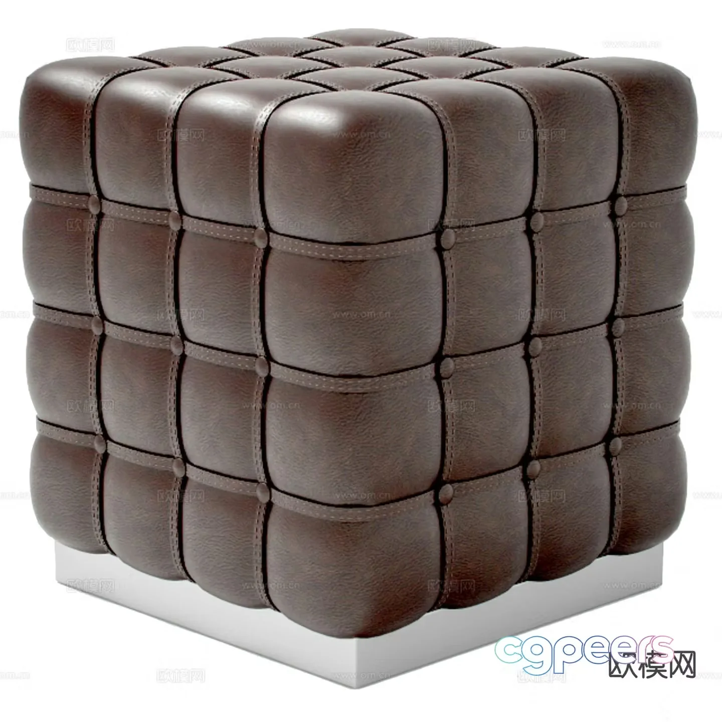 Leather sofa stool shoe changing stool dressing stool 3D model