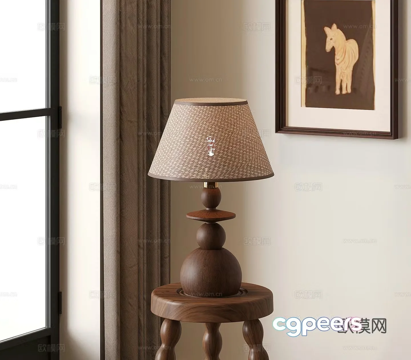 3D model of medieval style table lamp