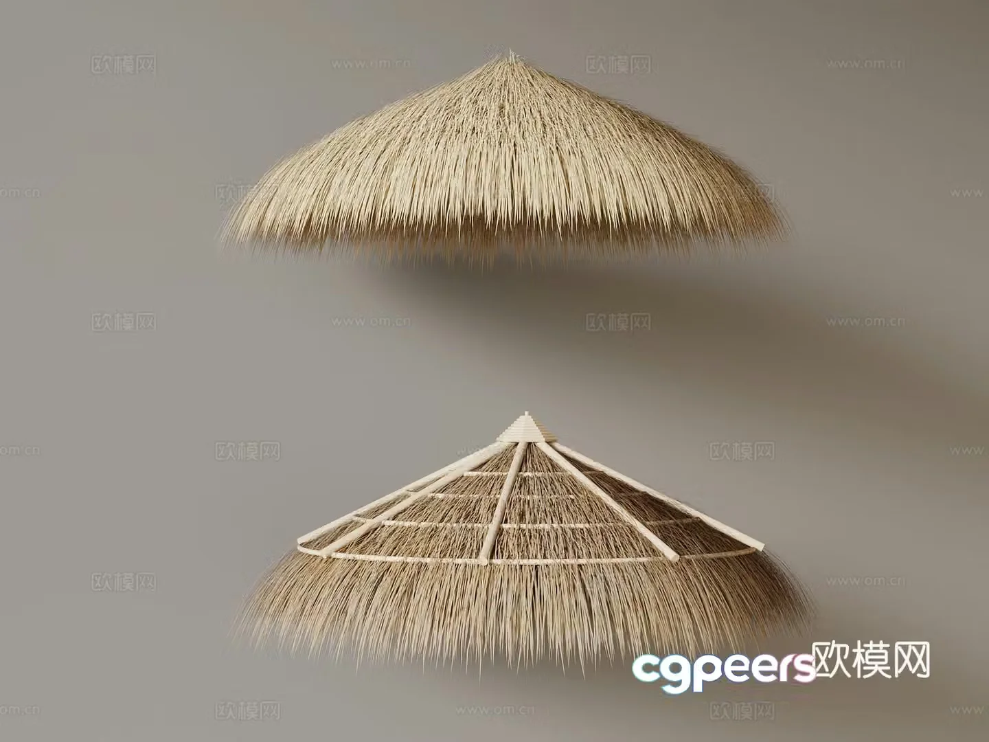 Modern thatched eaves Round eaves 3D model