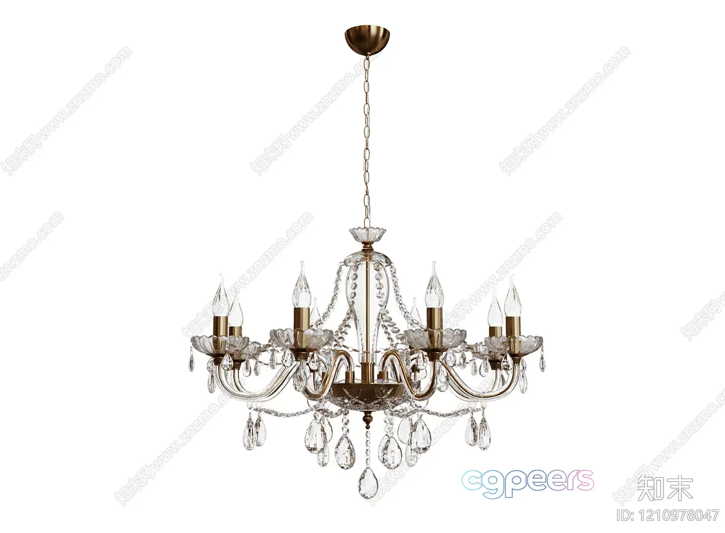 Gold Light Fixture 3D Model – 4710 – VRAY Render