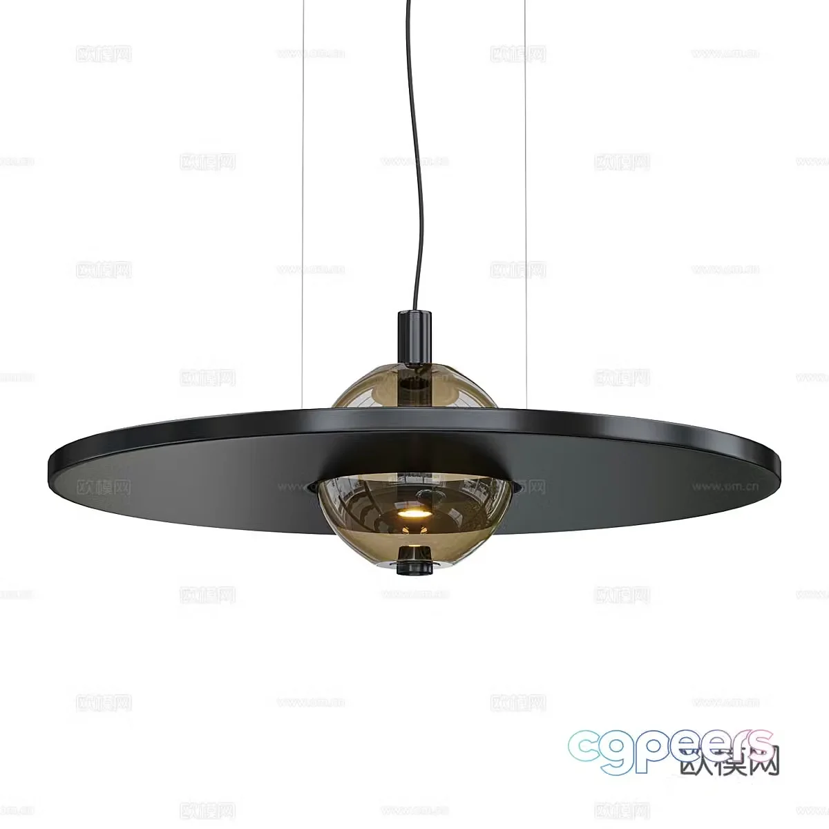 Modern minimalist disc decorative chandelier 3d model