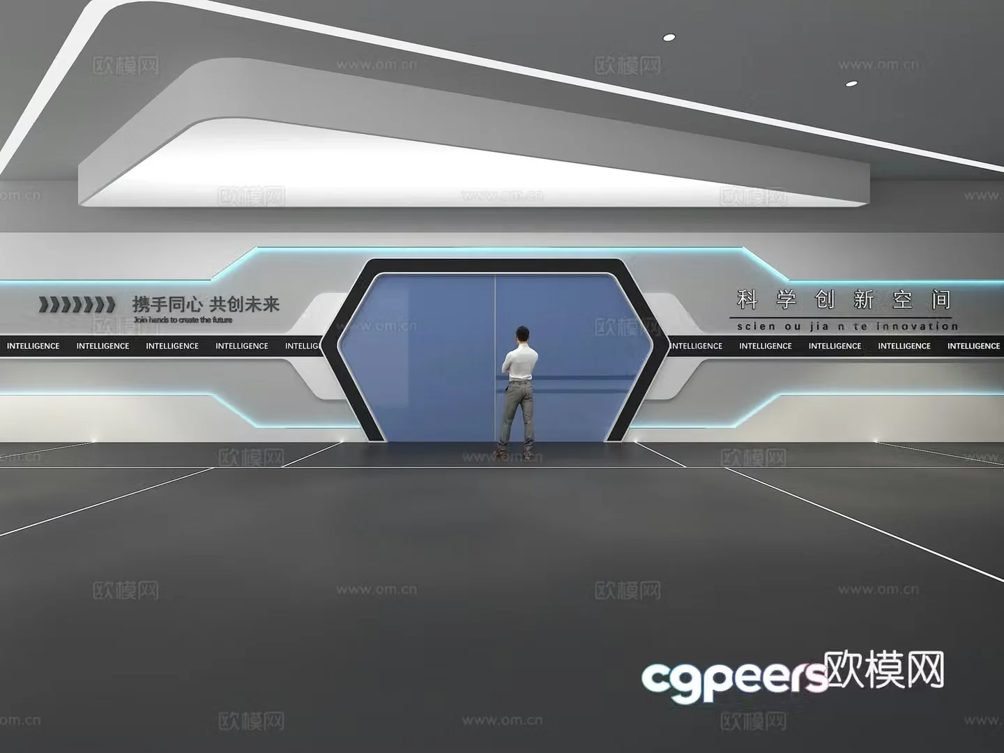Cultural wall Corporate culture wall Display wall Theme wall Exhibition hall Campus culture Corridor 3D model