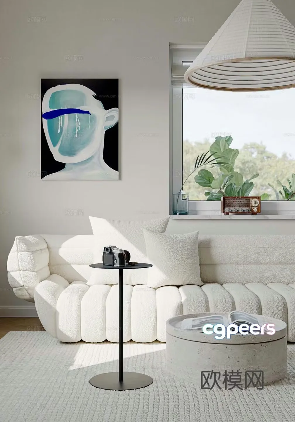 Modern double coffee table 3d model