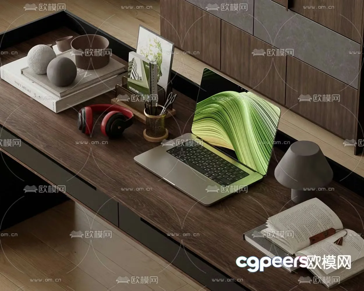 Desk ornaments office supplies 3d model