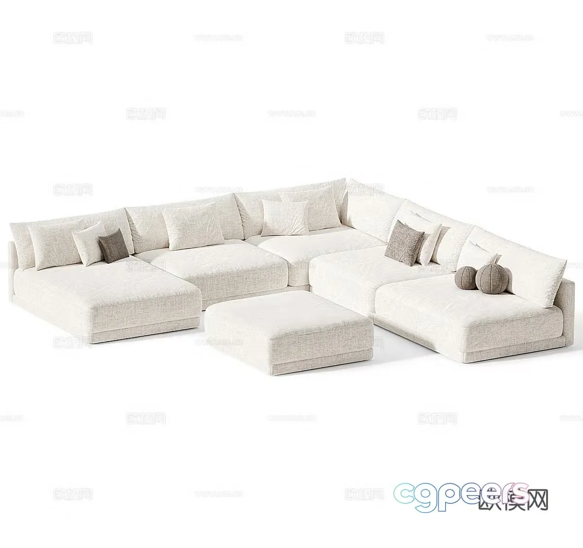 Fabric sofa L-shaped sofa right-angle sofa corner sofa casual sofa living room sofa 3d model