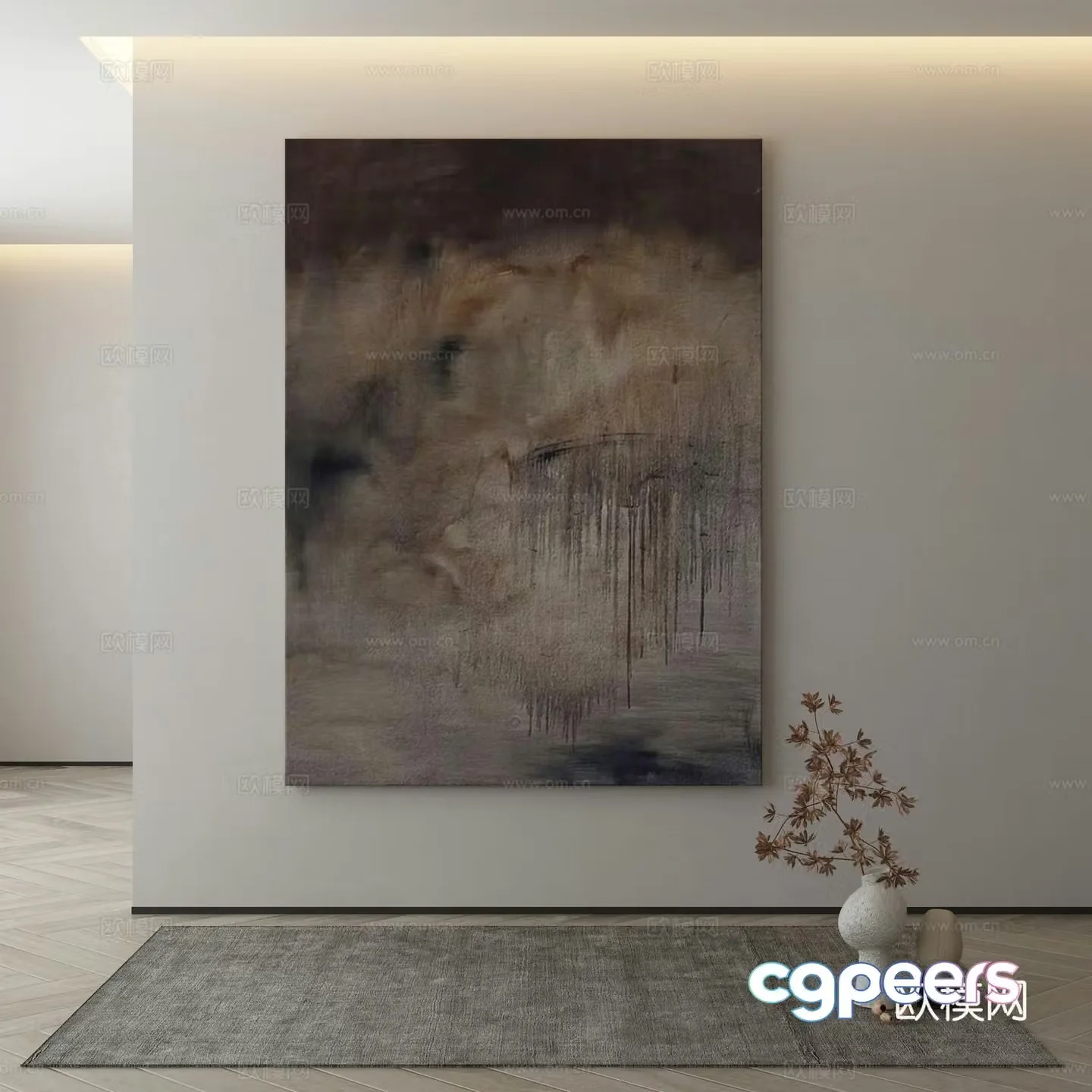 Modern decorative painting texture painting 3d model