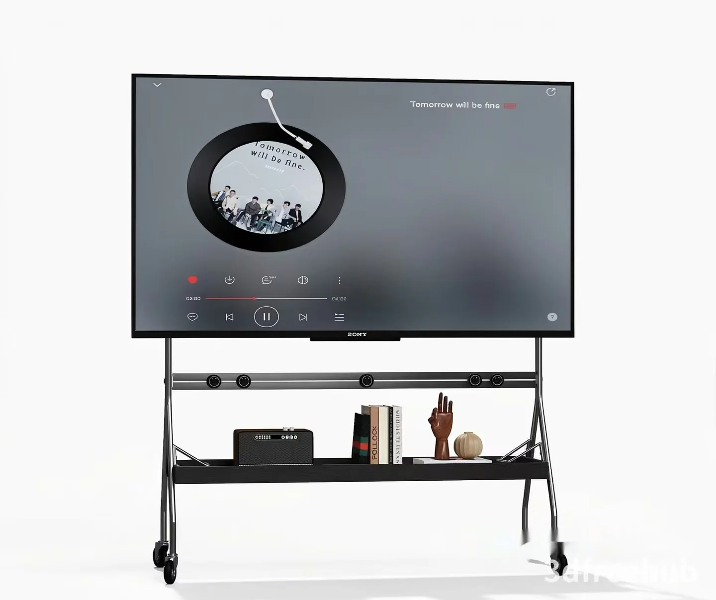 A Large Tv On A Stand 3D Model – 22574 – VRAY Render