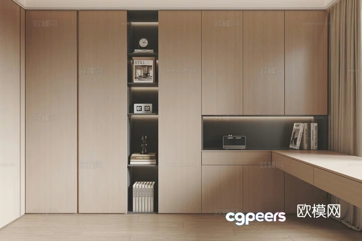 Modern bookcase 3d model