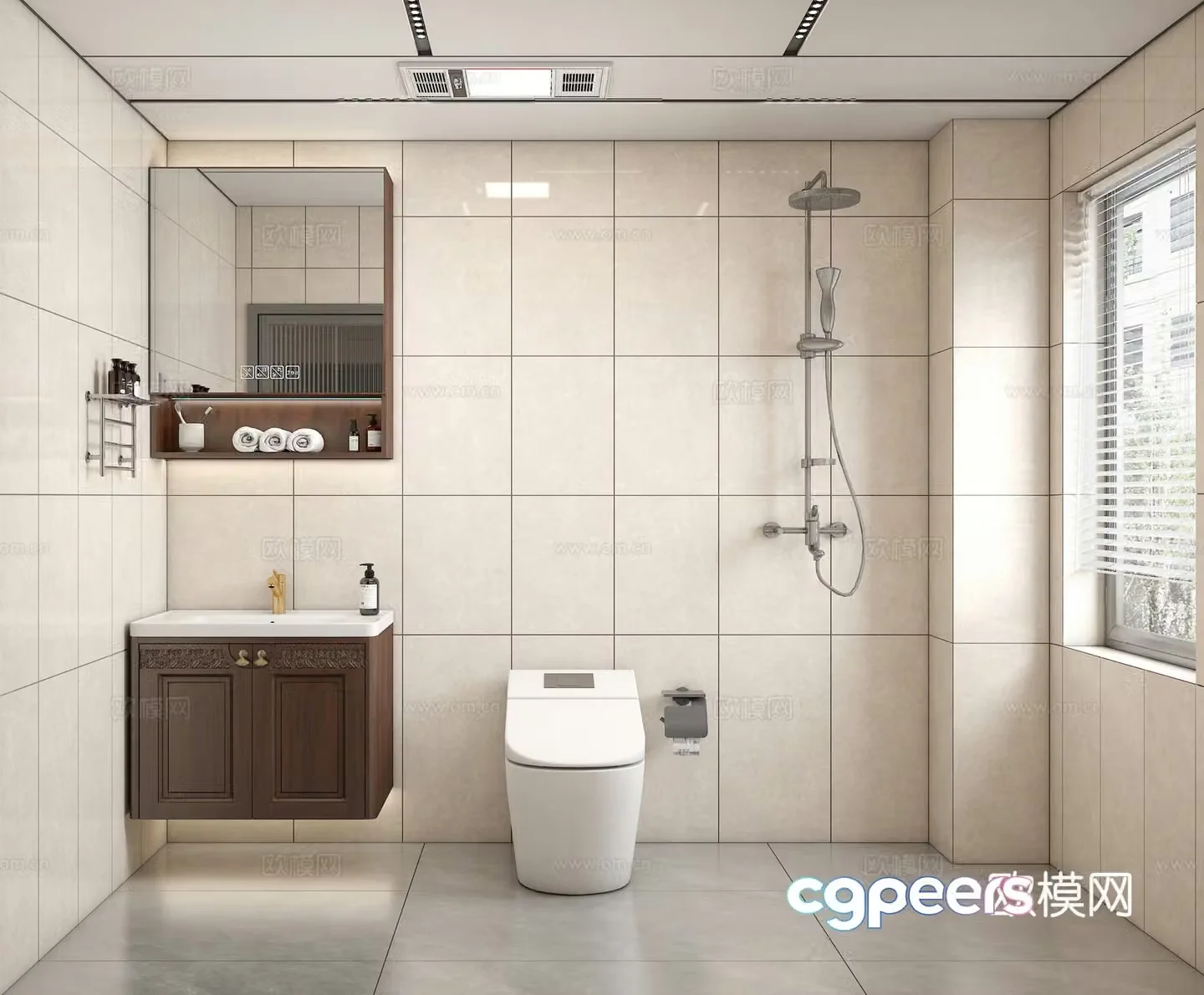 New Chinese bathroom bathroom cabinet 3D model