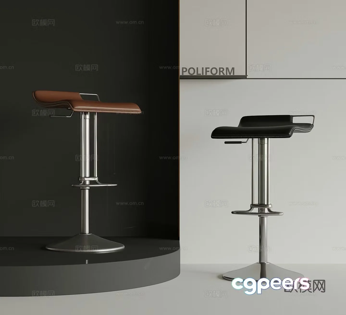 Modern bar chair bar stool 3d model