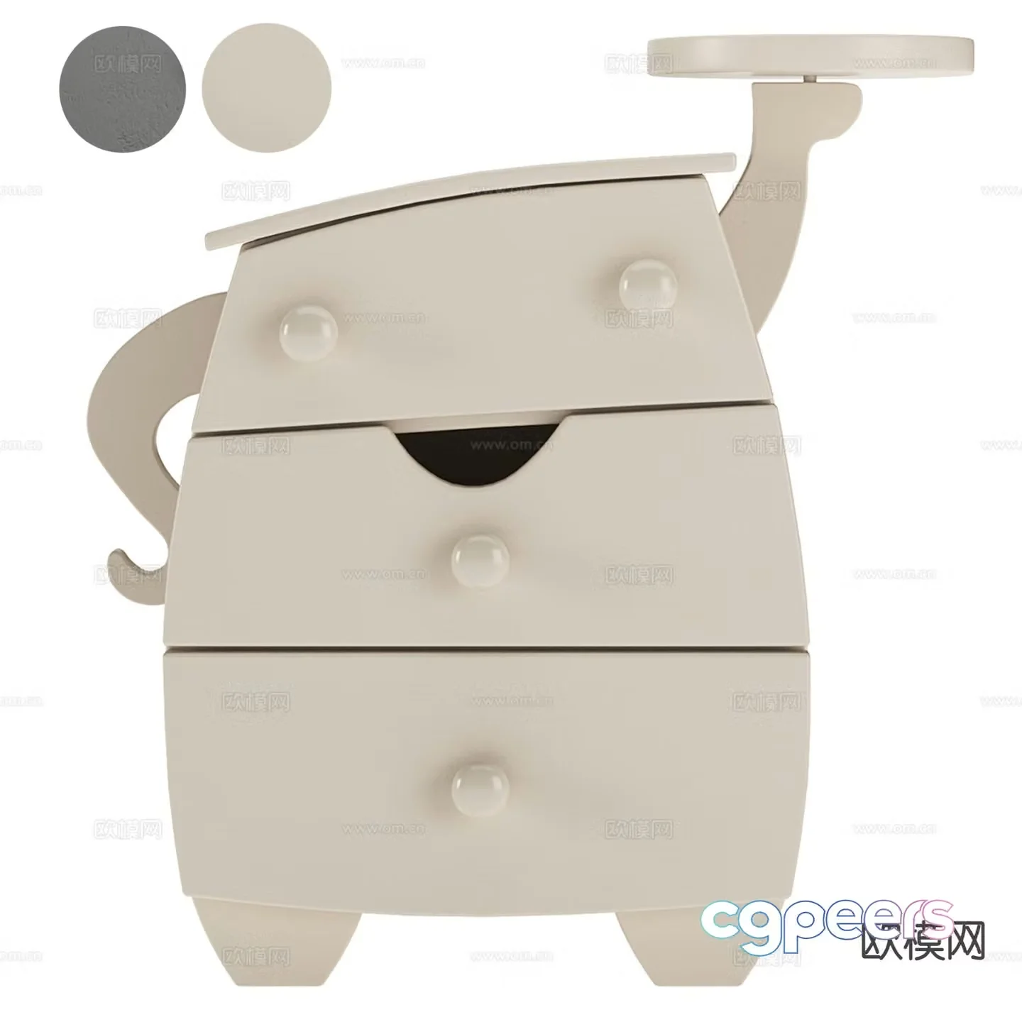Children’s bedside table cartoon bedside table 3d model