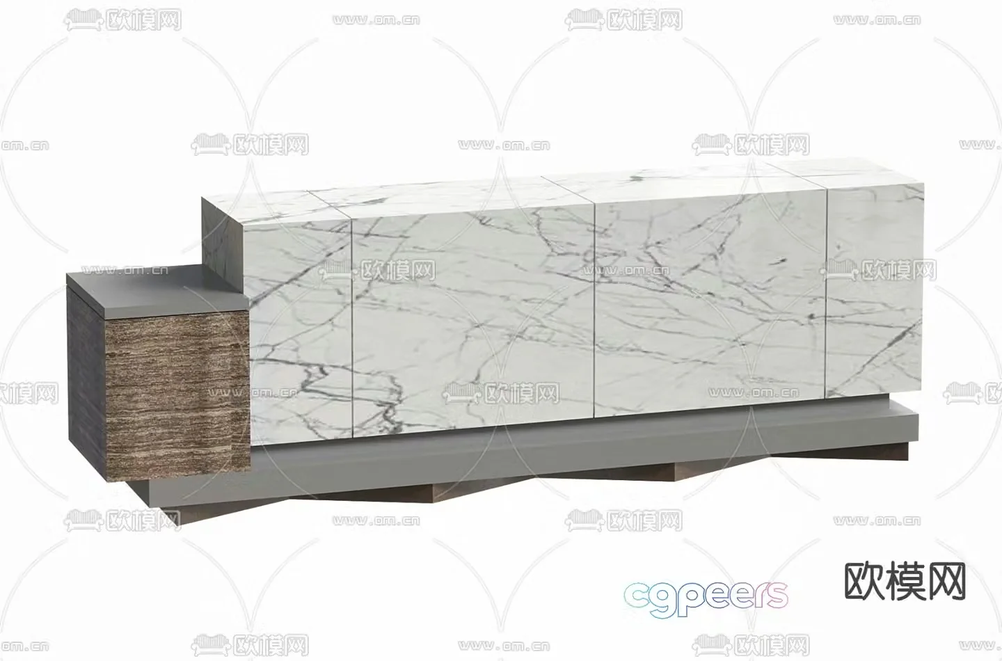 Modern front desk reception desk service desk 3d model