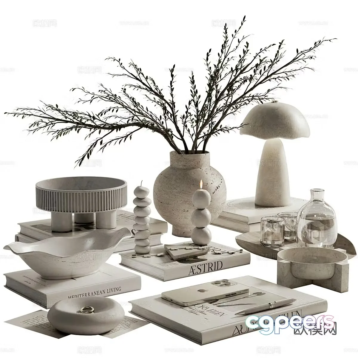 New Chinese style Wasabi ornament combination 3D model