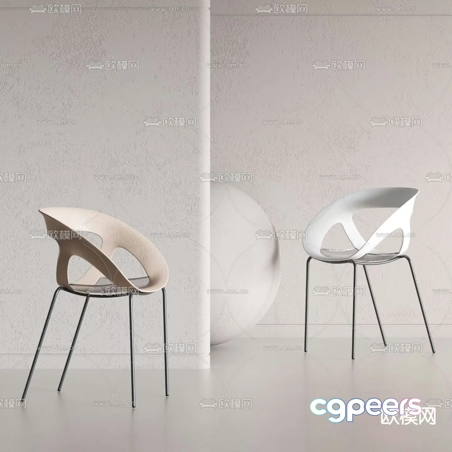 BAXTER acrylic lounge chair 3d model