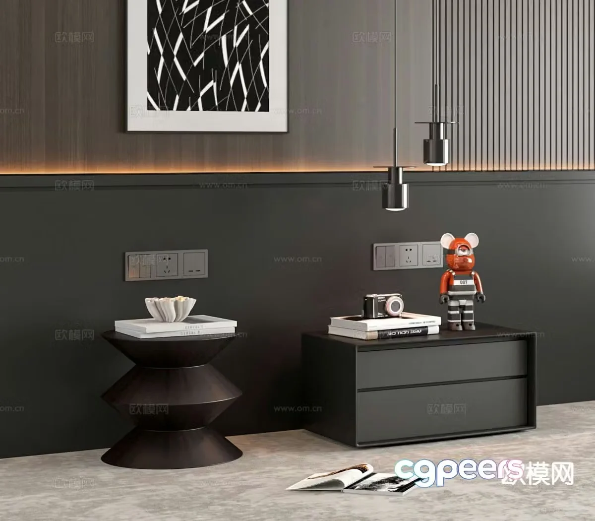 Modern bedside table 3d model
